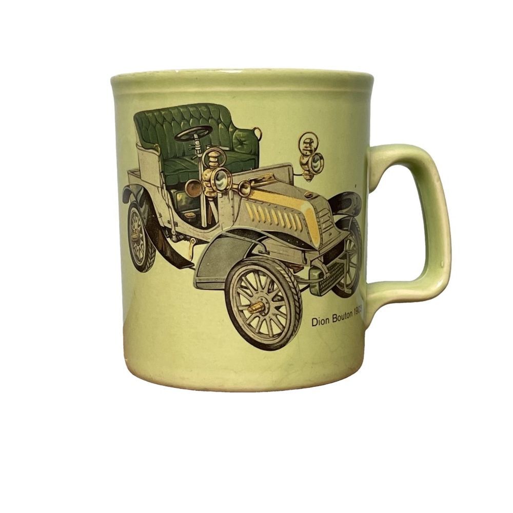 Vintage Green Mug Dion Bouton 1903 Antique Car Made in England